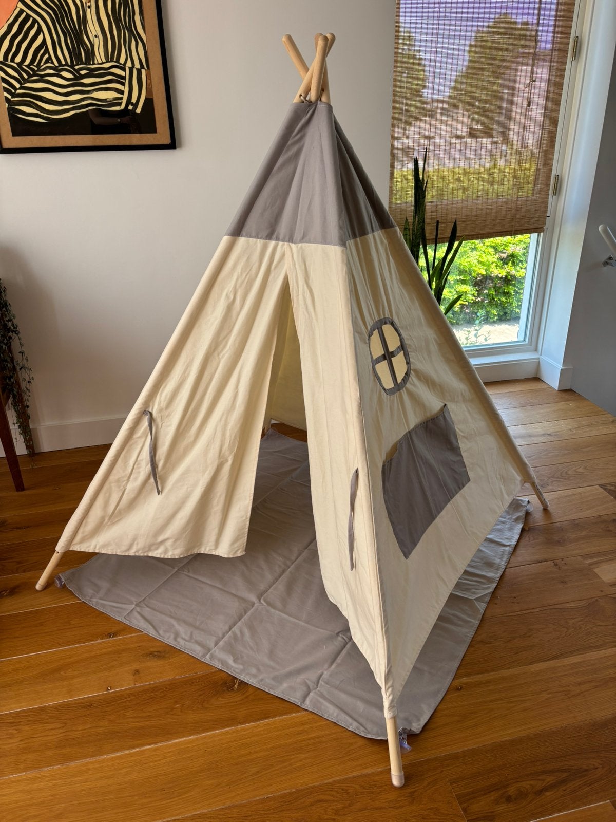 Tipi kinder tent canvas katoen, Ophalen, Zo goed als nieuw