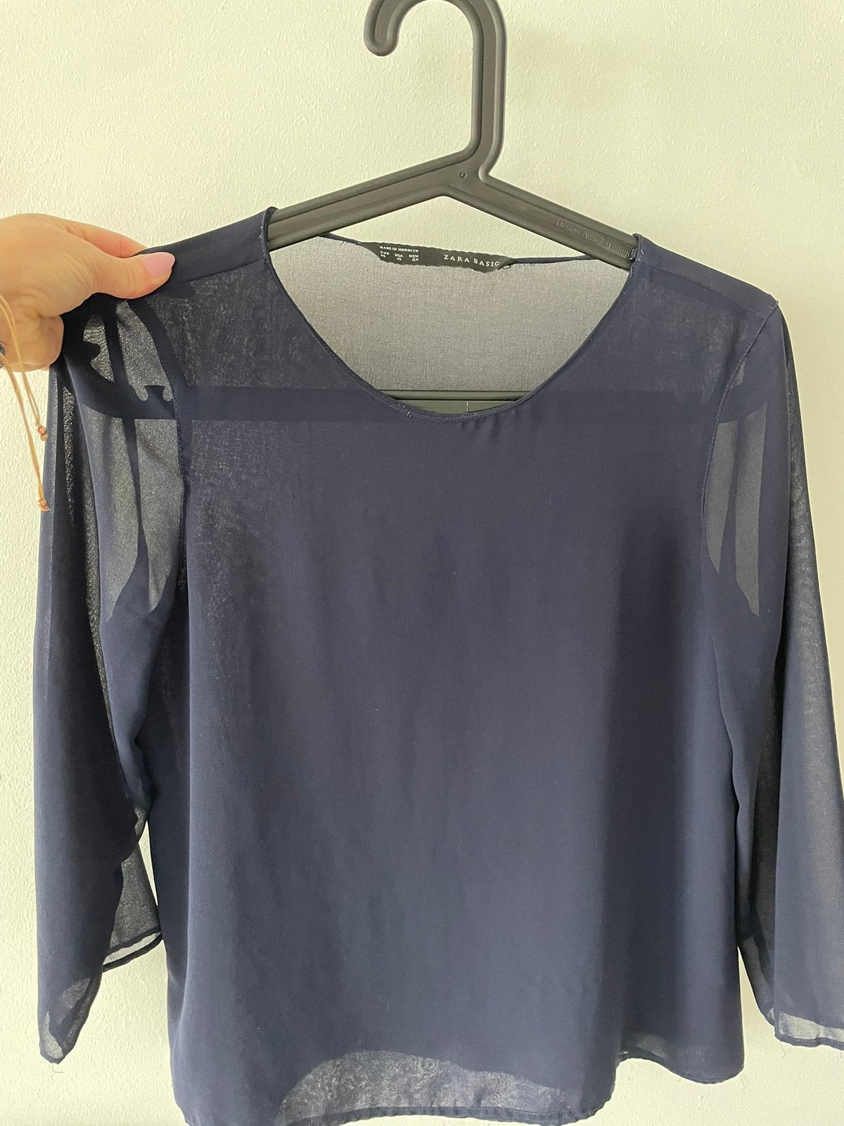 Zara top, Blauw, Ophalen of Verzenden, Zo goed als nieuw, Korte mouw