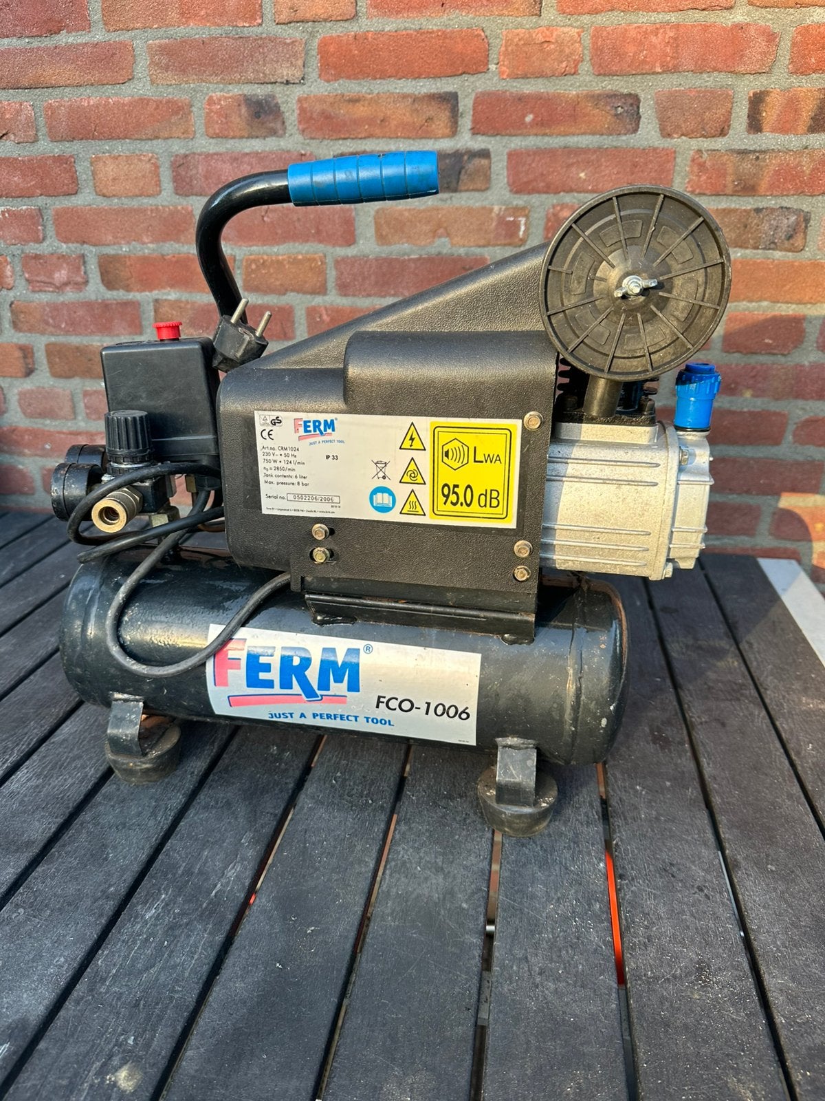 Ferm fco1006 compressor, Minder dan 25 liter, Ophalen of Verzenden, Gebruikt, Minder dan 200 liter/min