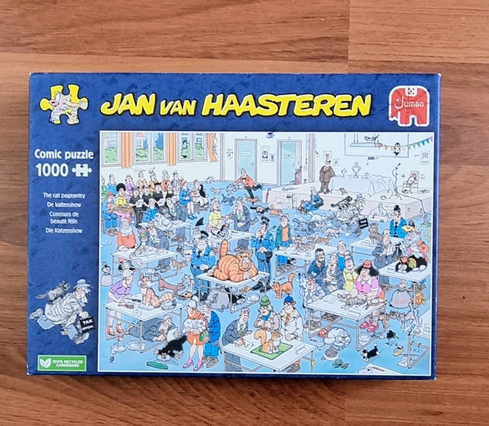 Jan van Haasteren de Kattenshow.1000 stukjes., Ophalen of Verzenden, 500 t/m 1500 stukjes, Zo goed als nieuw