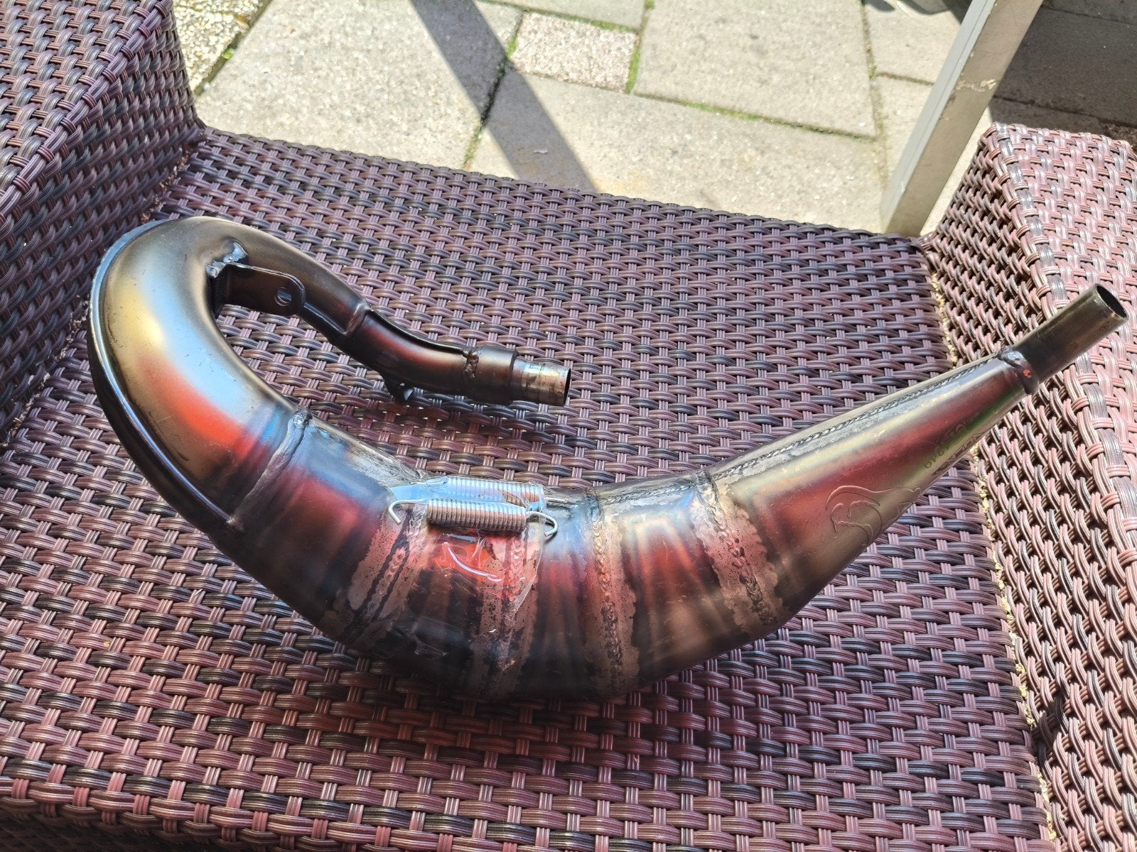 Voca Warrior 50/70cc Uitlaat (Bovenlangs), Fietsen en Brommers, Brommeronderdelen | Algemeen, Zo goed als nieuw, Uitlaat, Ophalen of Verzenden