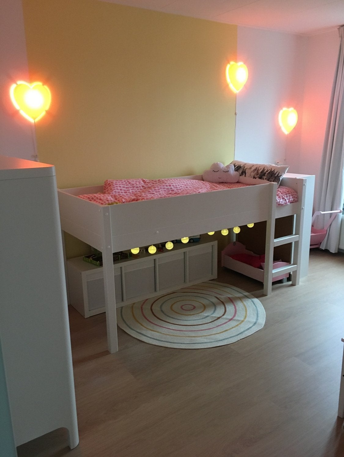 Half hoogslaper 90x200 - Nette staat, Huis en Inrichting, Slaapkamer | Stapelbedden en Hoogslapers, Ophalen, Gebruikt, 90 cm, Eenpersoons