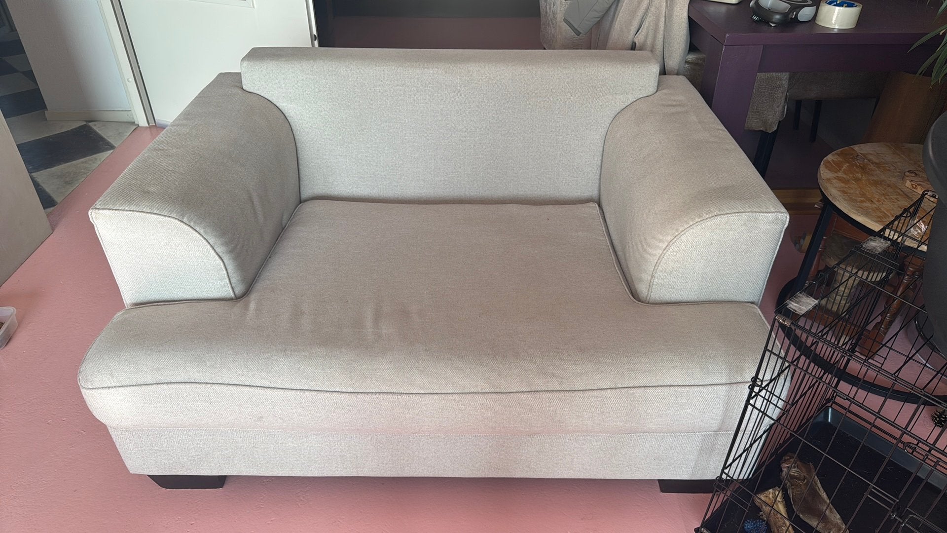 Loveseat beige, Huis en Inrichting, Ophalen, 75 tot 100 cm, 100 tot 125 cm, Stof