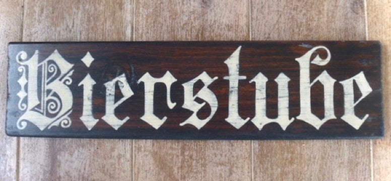 Duitse handgeschilderde bierstube / bier / biergarten Prost!, Hout, Vintage, 13 cm, Ophalen of Verzenden