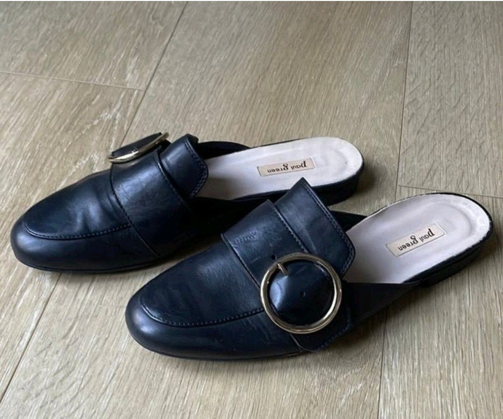 Mooie leren muiltjes van Paul Green, maat 37, Verzenden, Zwart, Sandalen of Muiltjes, Zo goed als nieuw