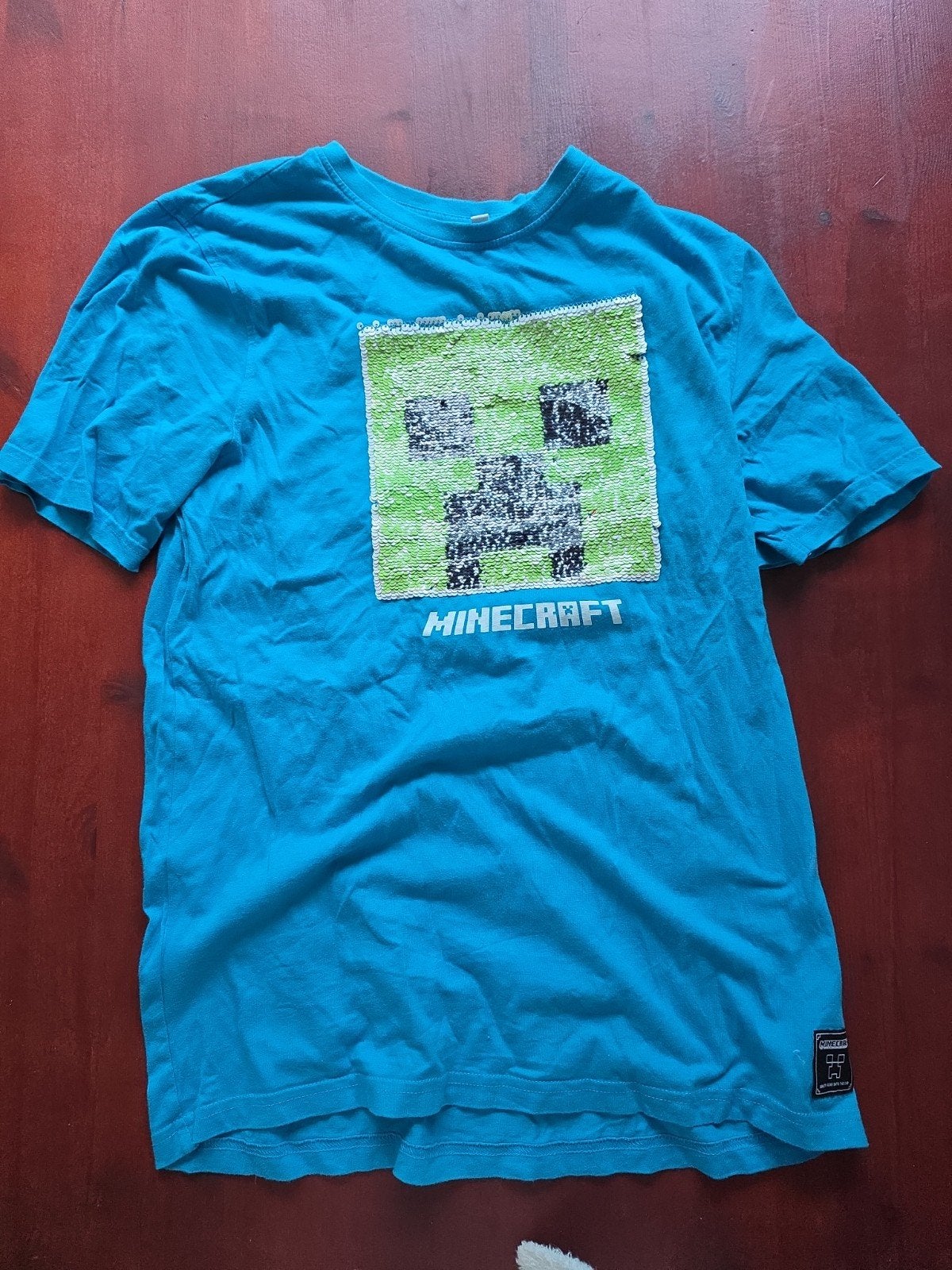 Minecraft T-shirt met omkeerbare pailletten, maat 170/176, Gebruikt, Jongen of Meisje, Minecraft, Ophalen of Verzenden