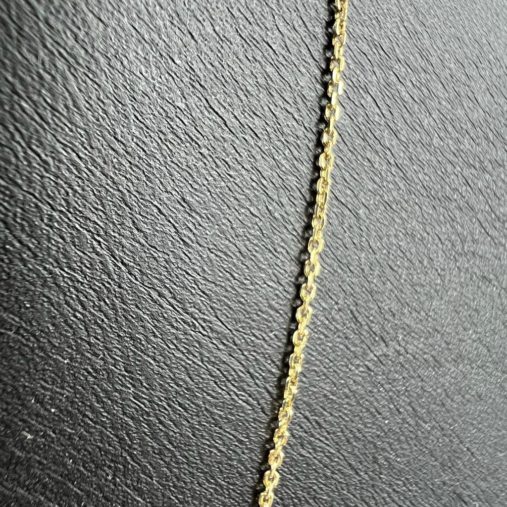 Gouden Ketting | 14k | 2,94g | met 5 bedels | 42cm | 408968, Sieraden, Tassen en Uiterlijk, Kettingen, Met hanger, Gebruikt, Ophalen of Verzenden