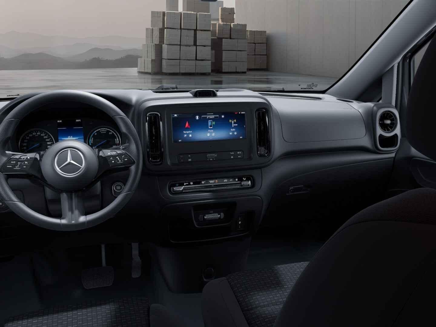Mercedes-Benz eVito eVito 119 L2 Business Solution 90 kWh, Auto's, Stof, Zwart, 2486 kg, 116 pk