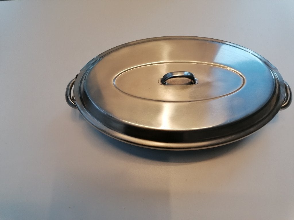 Vispan 38 cm, Ophalen, Zo goed als nieuw, Rvs