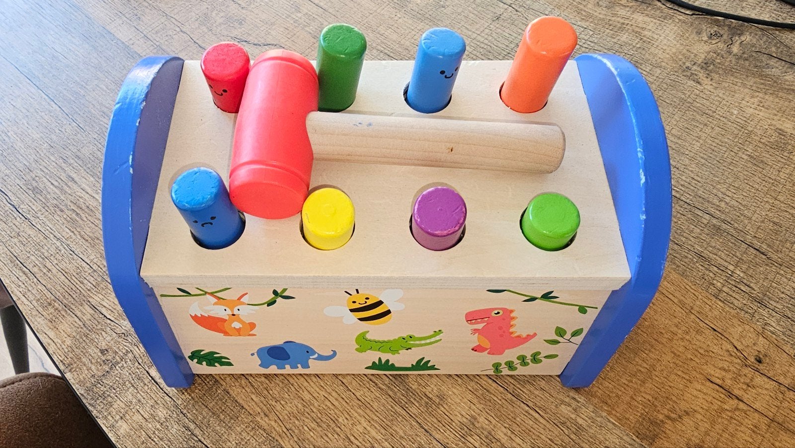 Houten hamertje tik speelgoed met dierenprint, Ophalen