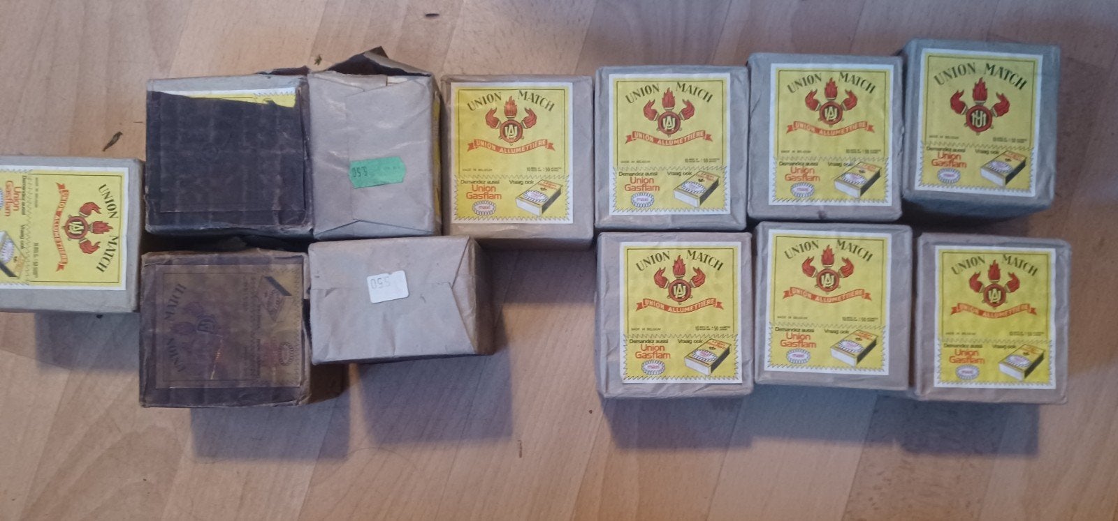 Vintage lucifers uit Brussel, Union Math  '50-'80, Ophalen, Zo goed als nieuw, Luciferdoosjes of -merken
