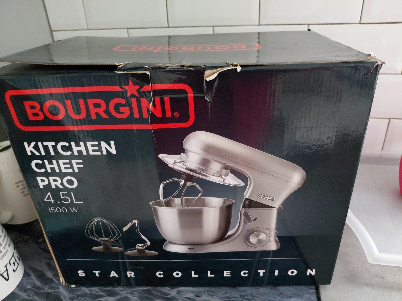 Bourgini Kitchen Chef Pro 4.5L 1500W Keukenmachine, 4 liter of meer, Ophalen of Verzenden, Zo goed als nieuw, 3 snelheden of meer