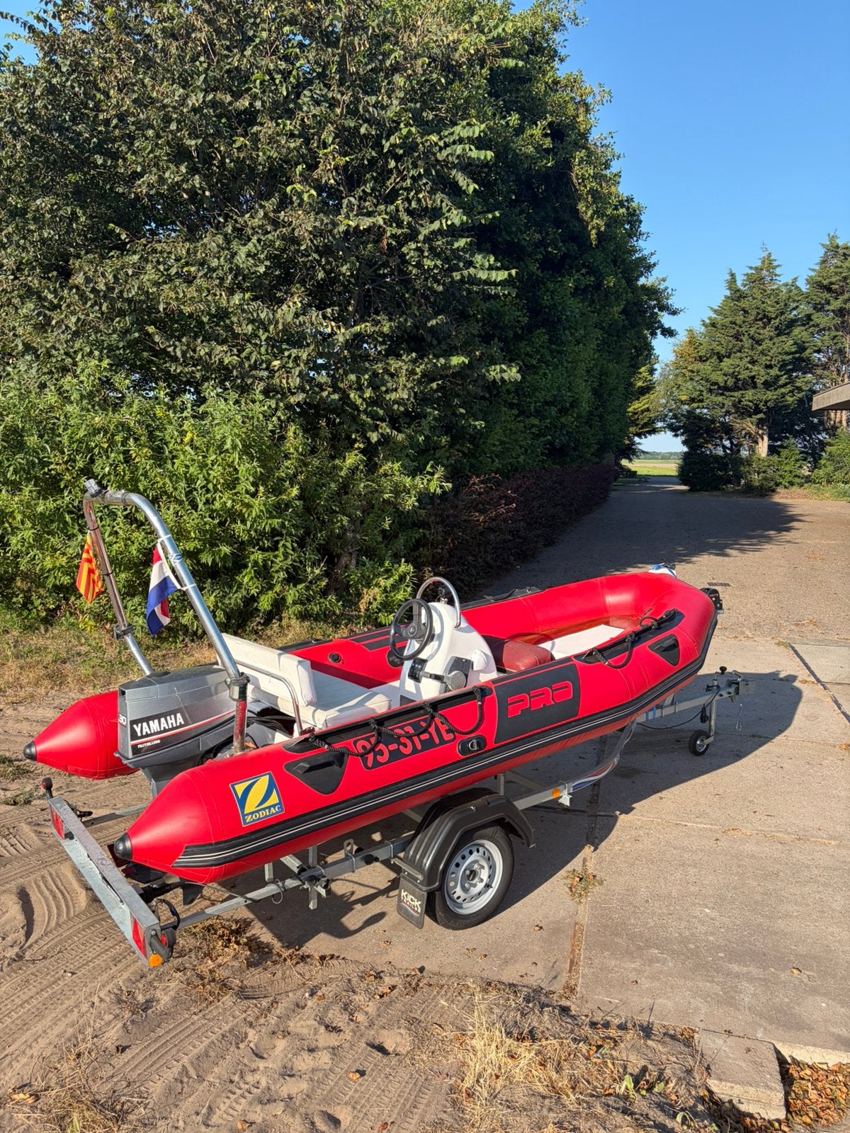 Zodiac Pro 420 RIB met Yamaha 30 PK Autolube Vaarklaar!, Ophalen, Zo goed als nieuw, Buitenboordmotor, Yamaha