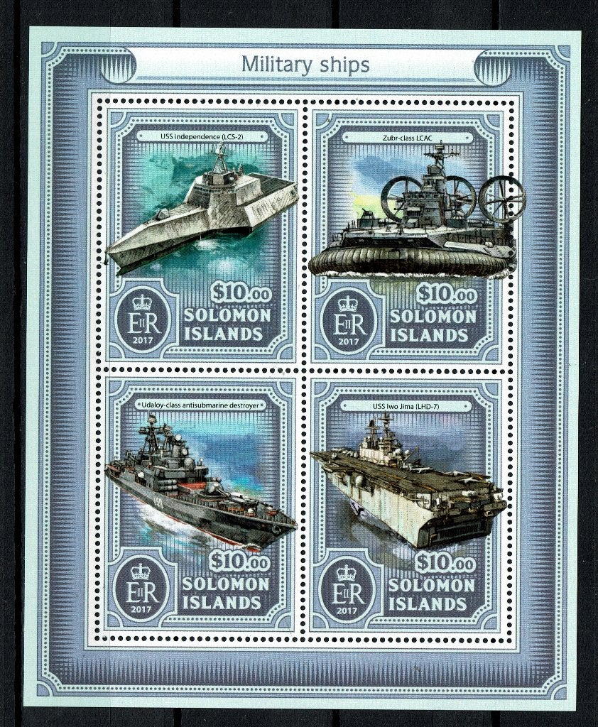 SOLOMON IS 2017 PF BLOK MILITAIRE SCHEPEN BOTEN MARINE 2, Ophalen of Verzenden, Postfris, Overige thema's