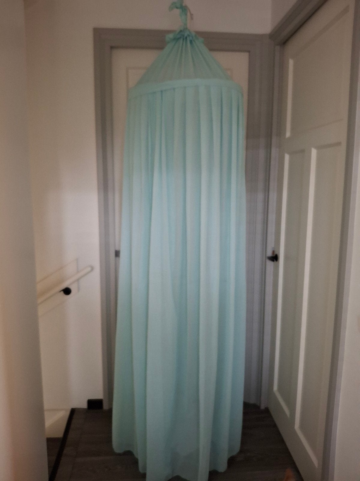 klamboe kinderkamer mint blauw groen met stok, Ophalen of Verzenden, Zo goed als nieuw