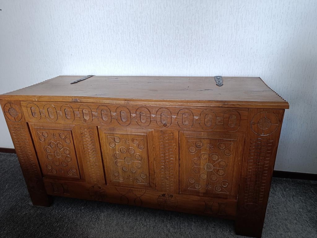 Eiken dekenkist, Huis en Inrichting, Woonaccessoires | Kisten, Ophalen, 100 tot 150 cm, 50 tot 75 cm, Eikenhout