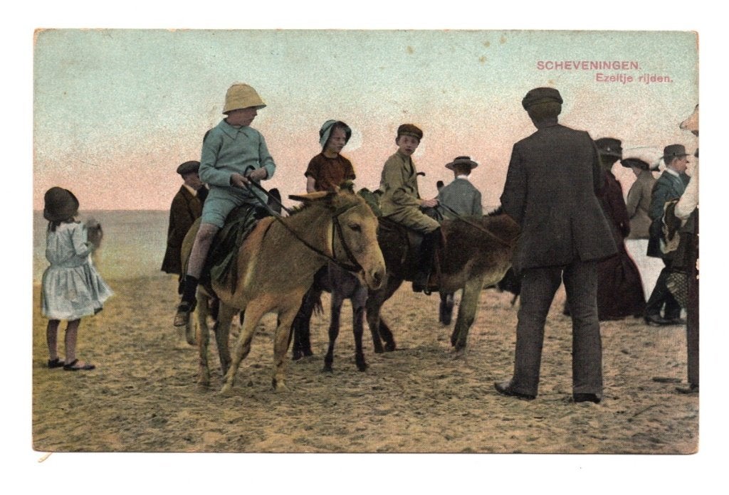 Oude Ansichtkaart Scheveningen Ezeltje Rijden, Ophalen of Verzenden, Voor 1920, Ongelopen, Zuid-Holland