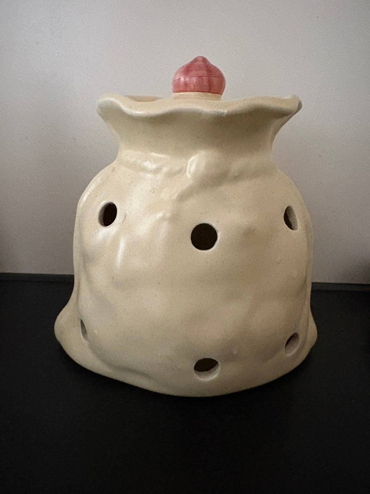Leuke pot voor knoflook of uien, Ophalen of Verzenden, Zo goed als nieuw, Steen/keramiek, Pot, Bus of Blik