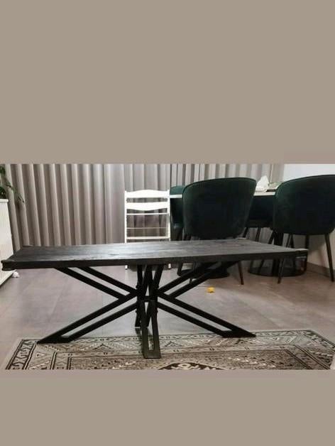Zwarte mangohouten salontafel - Zo goed als nieuw, Ophalen of Verzenden, Zo goed als nieuw, Overige houtsoorten