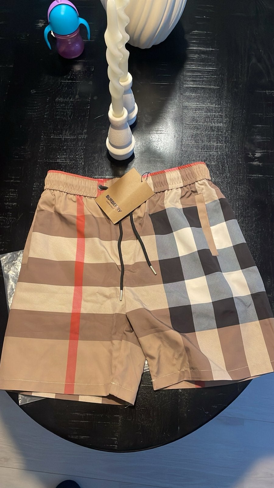 Burberry korte broek – Maat [L] OP=OP, Ophalen, Maat 52/54 (L), Bruin, Zwemshort