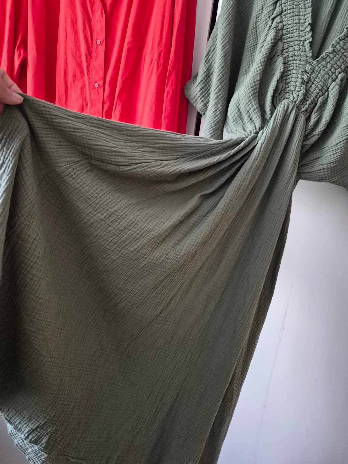 Nieuwe Groene Maxi Jurk - Tetra Wafelkatoen Boho Ibiza, Maat 46/48 (XL) of groter, Nieuw, Ophalen of Verzenden, Onder de knie