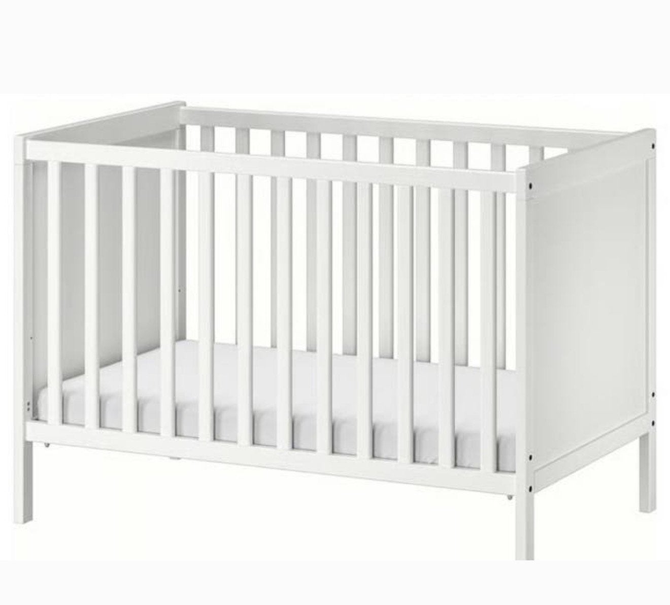 IKEA SUNDVIK Ledikant (Wit, 60x120 cm) + Kokosmatras, Kinderen en Baby's, Babywiegjes en Ledikanten, Ophalen, Zo goed als nieuw