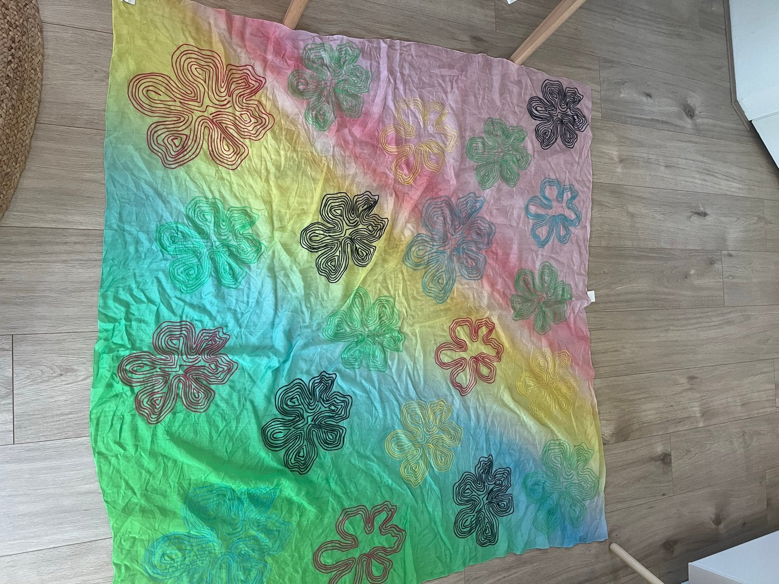 Nieuwe POM Amsterdam sjaal met kleurrijk bloemenpatroon, Ophalen of Verzenden, Nieuw