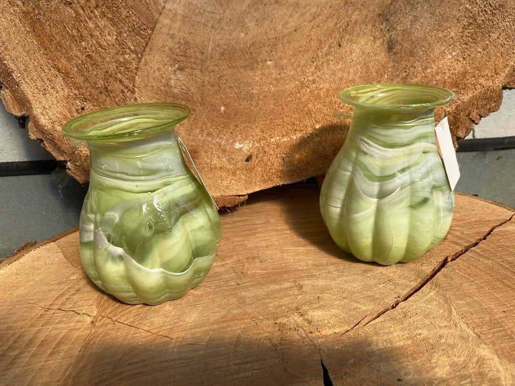 VAAS TIE DYE BOL LEMON GREEN GLAS 10 CM Nieuw, Ophalen of Verzenden