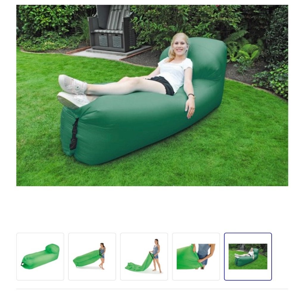 2x Ligzak/bed voor strand of tuin fun camp airllounge in tas, Tuin en Terras, Ophalen of Verzenden, Nieuw, Overige materialen