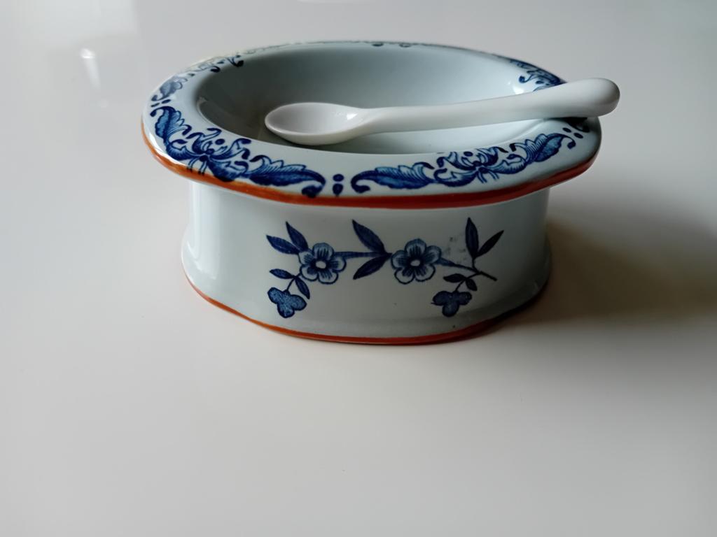 Zeldzaam zoutbakje + originele lepel Rorstrand Ostindia, Overige typen, Ophalen of Verzenden, Zo goed als nieuw, Overige stijlen