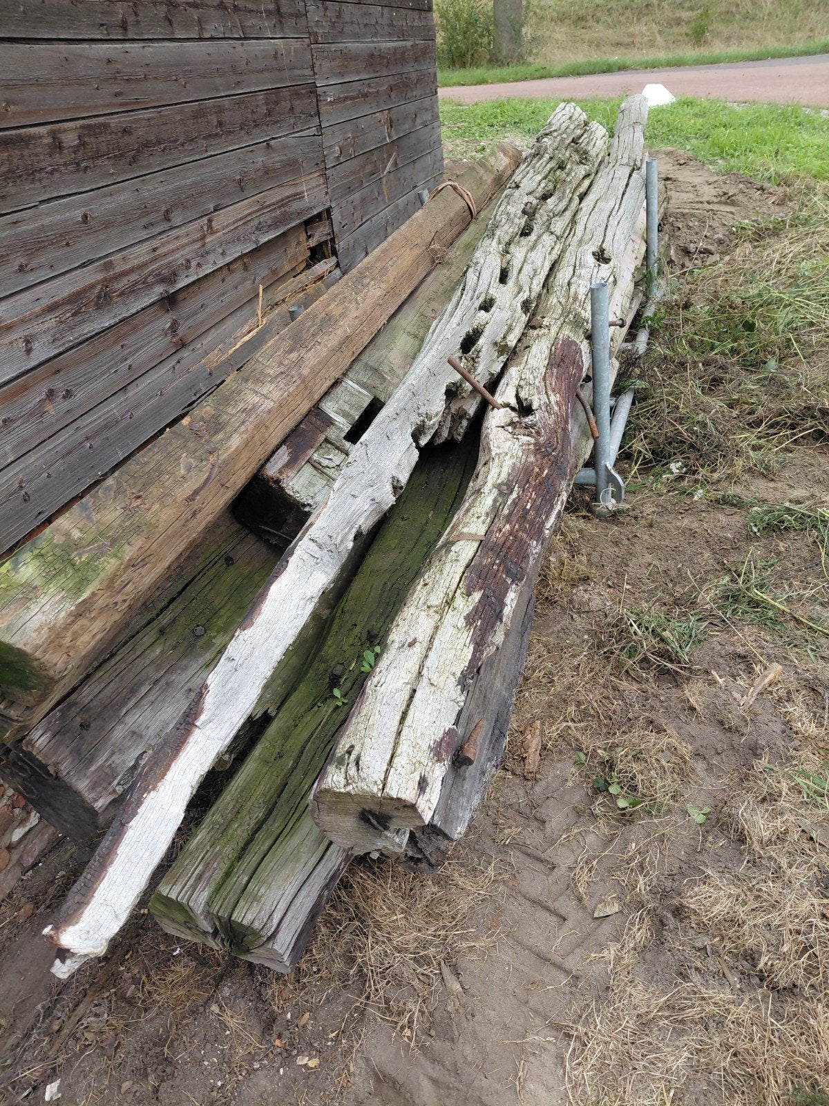 Diverse partij oud hout en balken, Ophalen, Gebruikt, Balk, Overige houtsoorten