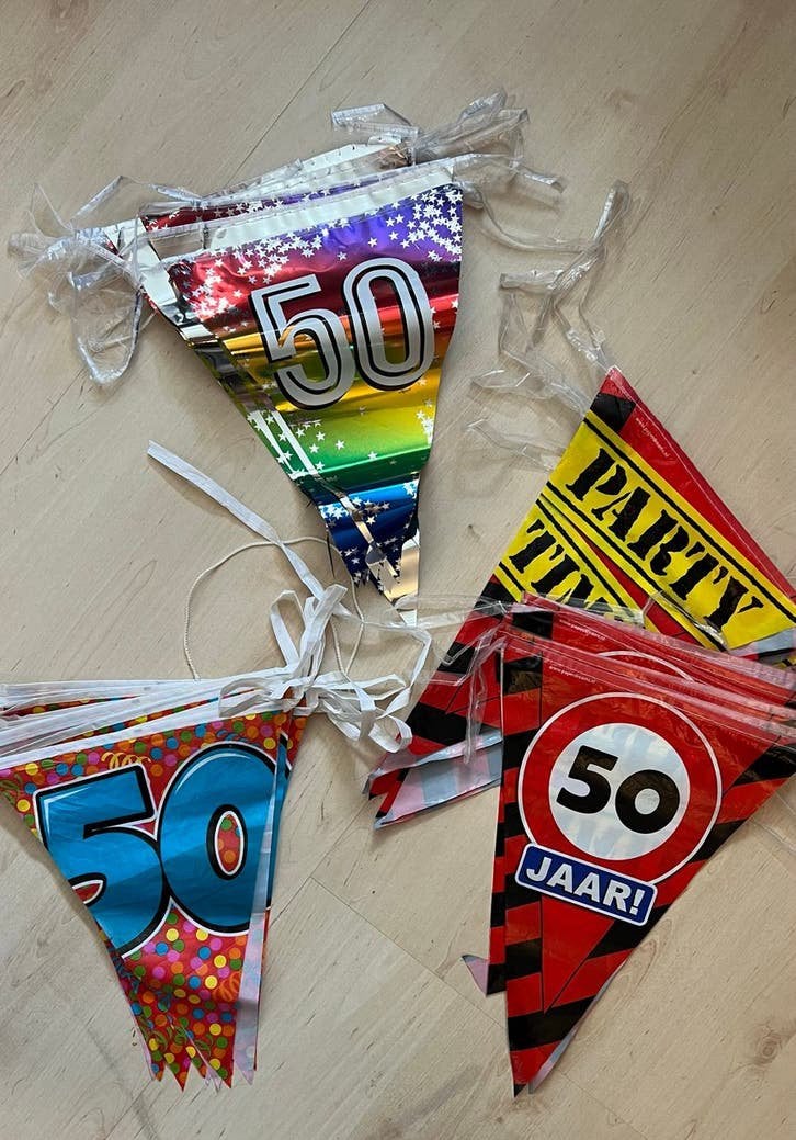 3x Slinger 50 Jaar, Ophalen of Verzenden, Gebruikt, Versiering, Verjaardag