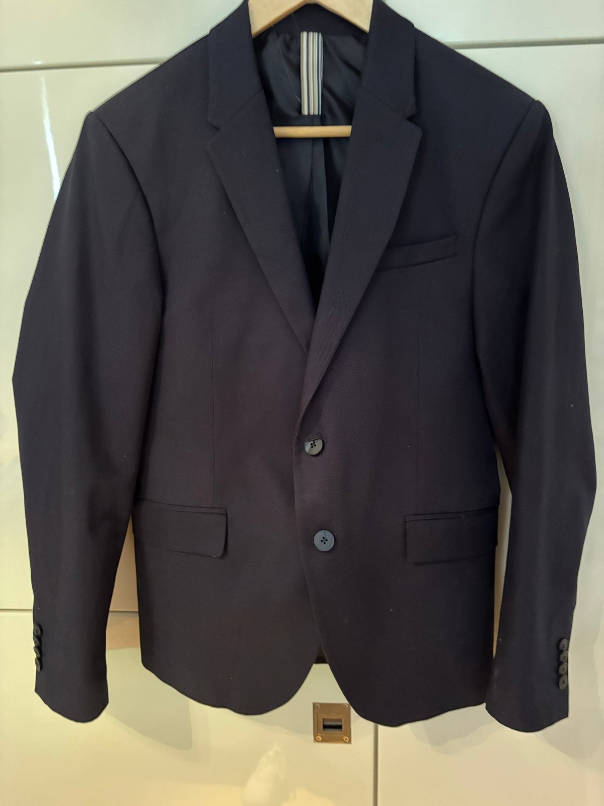 Donkerblauw colbert heren Zara mt 46, Ophalen, Zo goed als nieuw, Maat 46 (S) of kleiner, Blauw