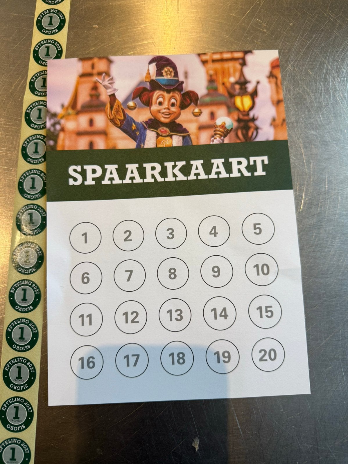 Sligro Efteling volle kaart 2 tickets, Ophalen of Verzenden, Overige soorten, Volle spaarkaart