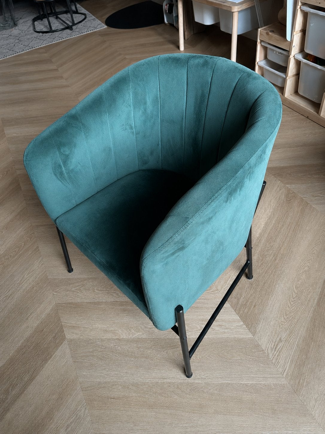 6 velvet eetkamerstoelen, Ophalen, Gebruikt, Minder dan 75 cm, Overige materialen