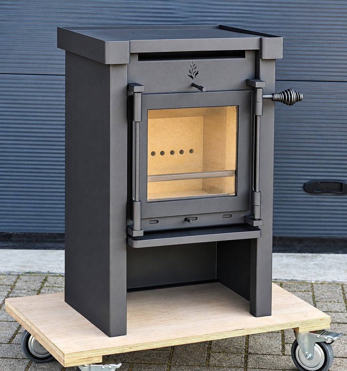 Houtkachel Beaufort 6kW, Huis en Inrichting, Ophalen, Houtkachel, Zo goed als nieuw, Vrijstaand