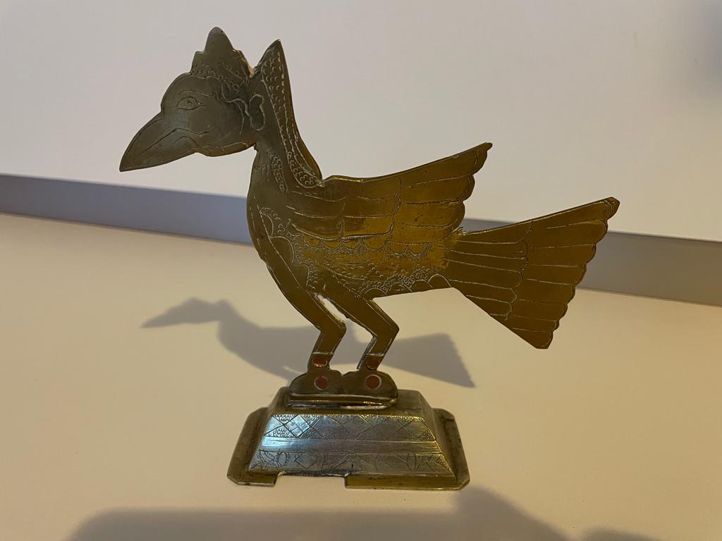 Beeld kerk haan kunst metaal messing, Minder dan 20 cm, Ophalen of Verzenden, Op sokkel, Beeld