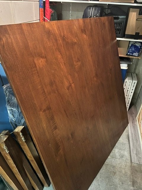 Handgemaakte massief eiken vierkante eettafel, Huis en Inrichting, Ophalen, Gebruikt, 150 tot 200 cm, Vijf personen of meer