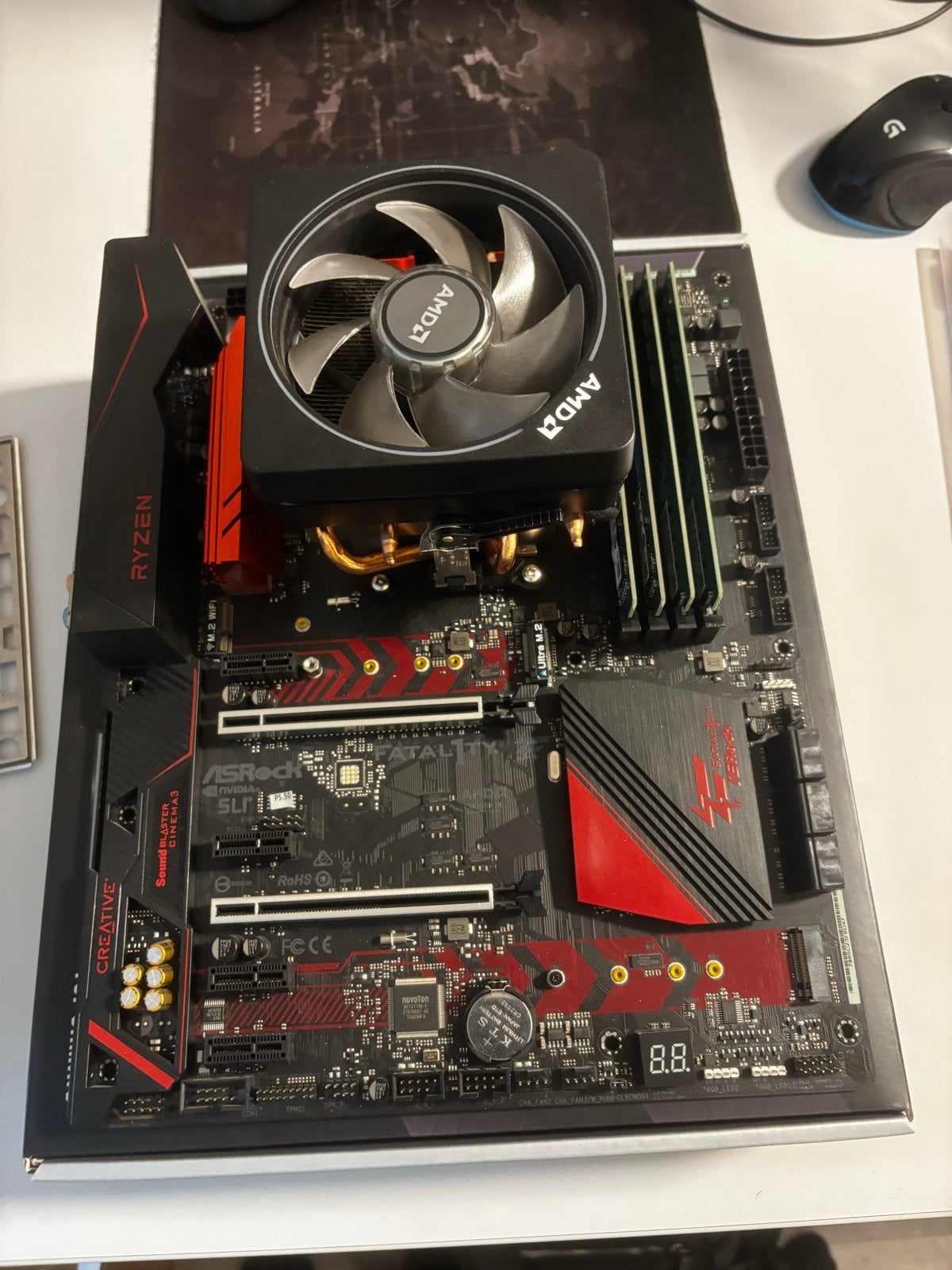 Ryzen 7 3700x+ fatal1ty x370 gaming k4+ stock cooler + ram, Ophalen, Zo goed als nieuw, 8-core, 3 tot 4 Ghz
