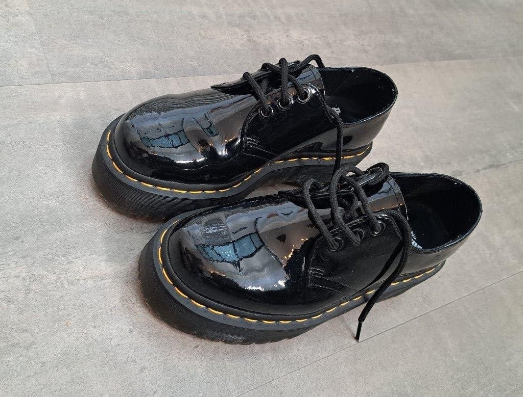 Dr. Martens schoenen 1461 quad zwart lak - 37  	  100   1, Schoenen met lage hakken, Zwart, Ophalen of Verzenden, Dr. Martens