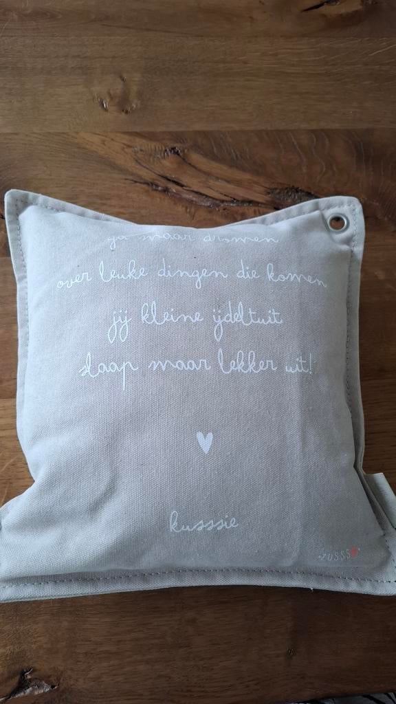 Zusss kussen grof linnenlook 35x35cm, Verzenden, Zo goed als nieuw, Beige, Vierkant