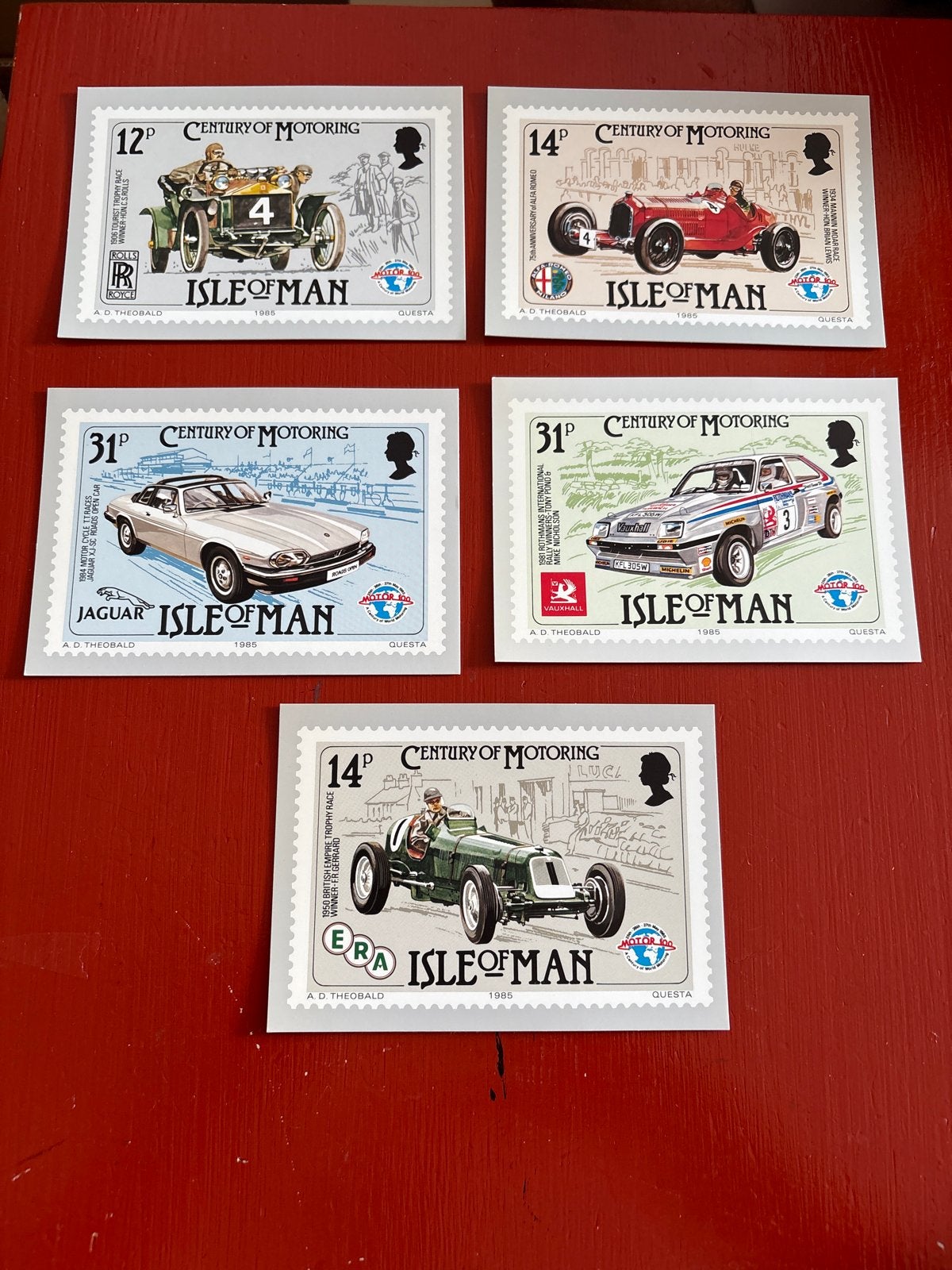 Isle of Man Postzegels - Century of Motoring (5 stuks), Ophalen of Verzenden, 1980 tot heden, Ongelopen