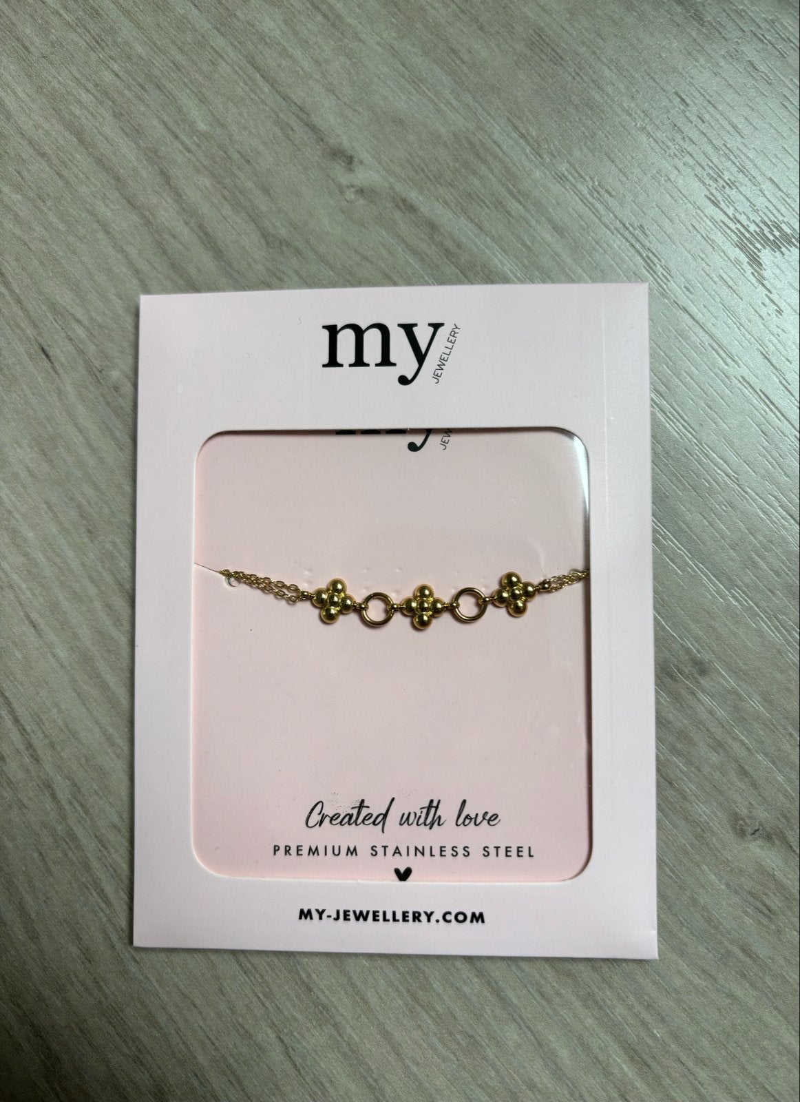 Nieuw My Jewellery armbandje - Goudkleurig, Staal, Nieuw, Ophalen of Verzenden, Met bedels of kralen
