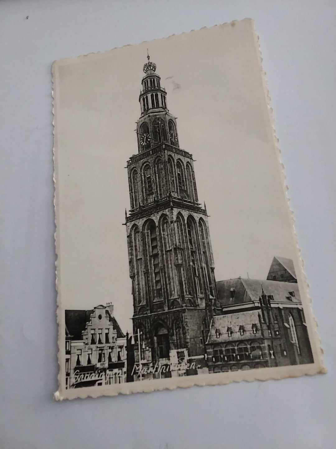 Oude Ansichtkaart Martinitoren Groningen 1939, Verzamelen, Ansichtkaarten | Nederland, Ophalen of Verzenden, 1920 tot 1940, Gelopen