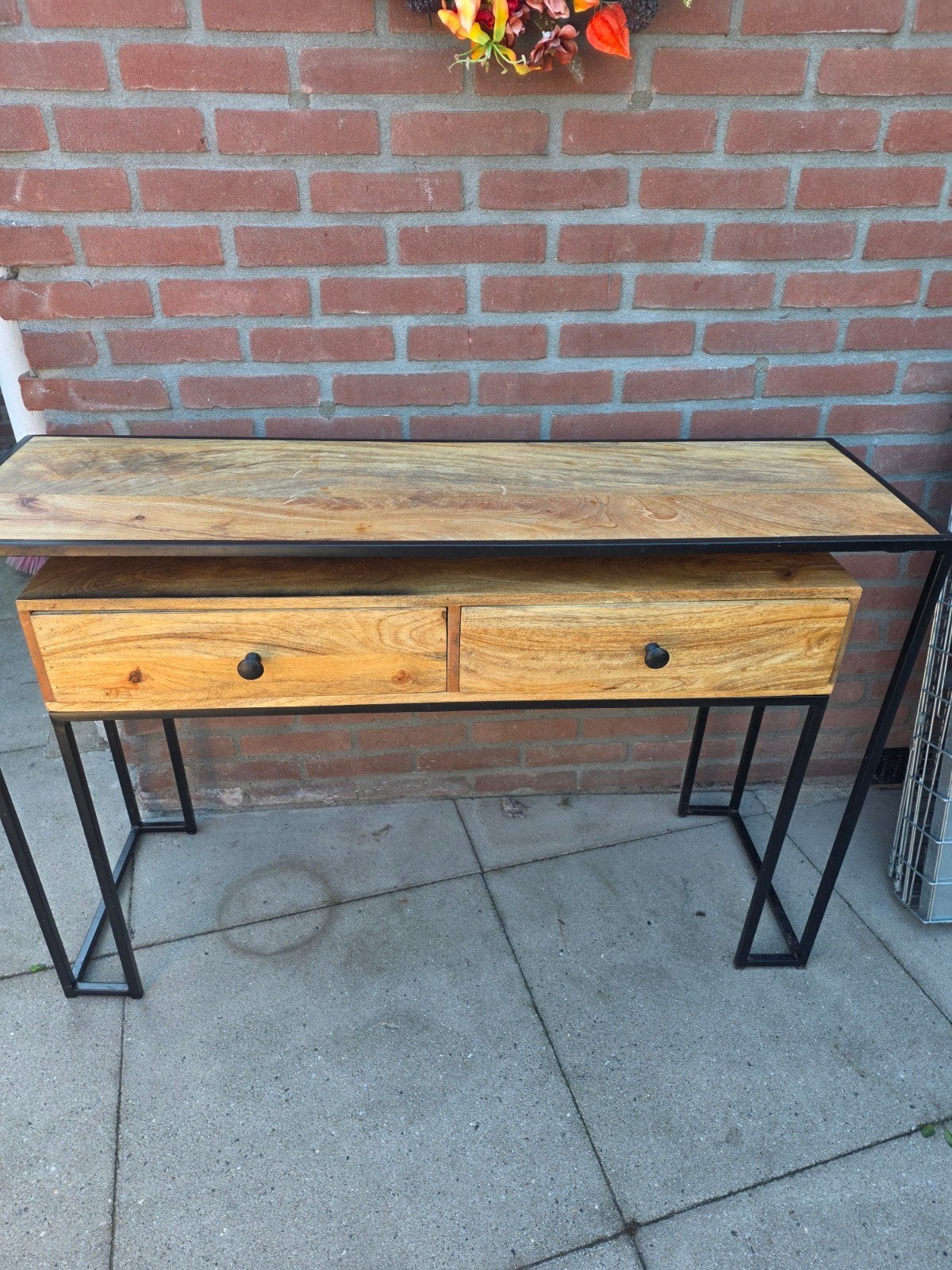 Sidetable met lades - Hout en Metaal, Huis en Inrichting, Tafels | Sidetables, Overige houtsoorten, Gebruikt, 100 tot 150 cm, Ophalen of Verzenden