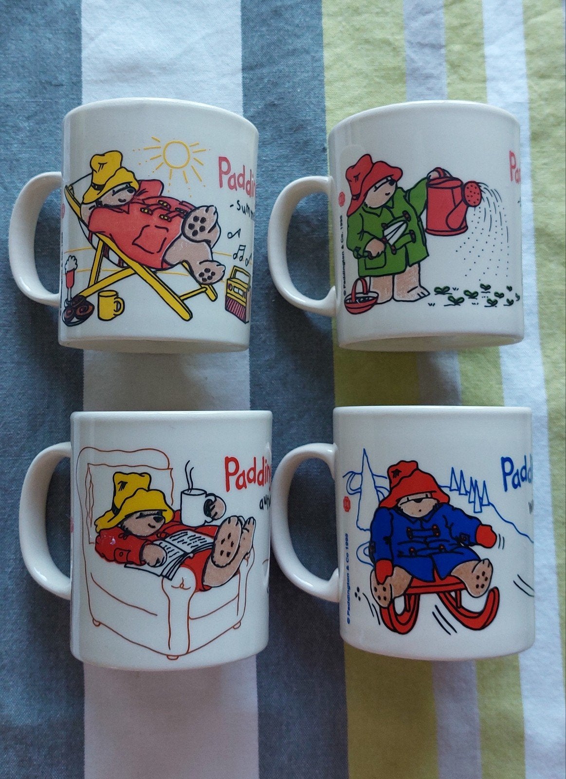 Vintage Paddington Beer 4 seizoenen mokken - Staffordshire, Overige typen, Ophalen of Verzenden, Zo goed als nieuw, Steen/keramiek