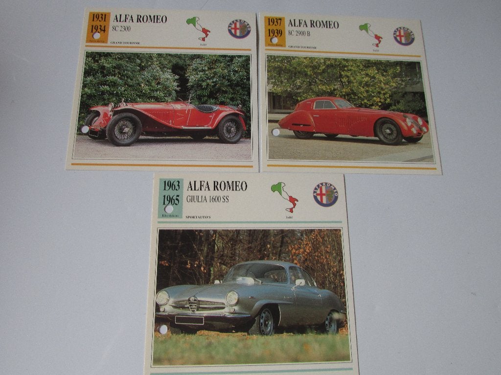 ALFA ROMEO : 3 KAARTEN MET GEGEVENS, Ophalen of Verzenden, Zo goed als nieuw, Alfa Romeo, Alfa Romeo
