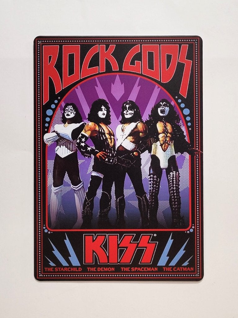 KISS Rock Gods band reclamebord van metaal wandbord deco, Verzamelen, Info@deconoord.nl, Deco Noord, Nieuw, Ophalen of Verzenden