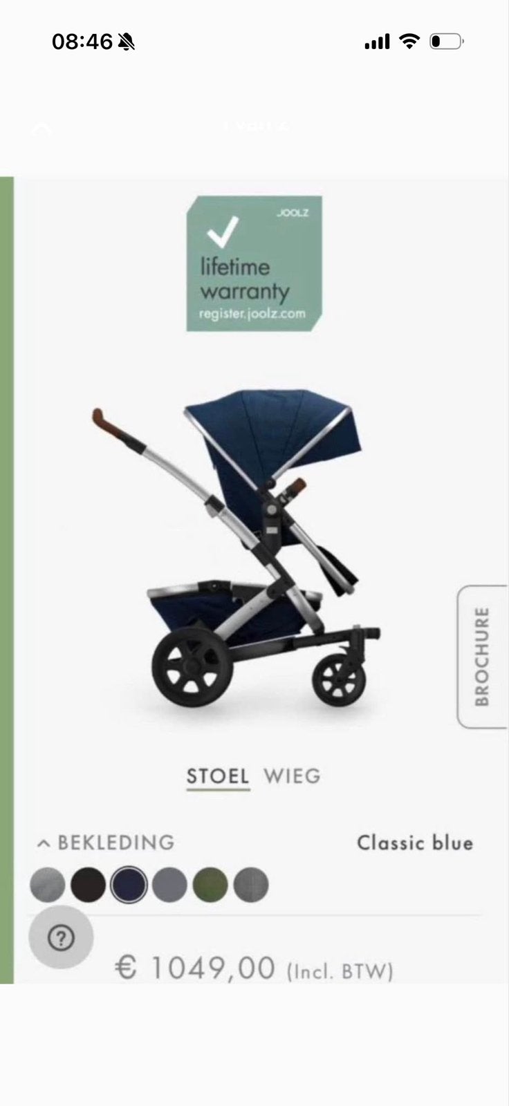 Joolz Day+ kinderwagen - Classic Blue, Zo goed als nieuw, Combiwagen, Met reiswieg, Ophalen