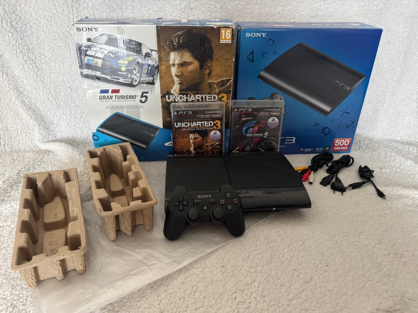 Boxed Sony Playstation 3 SuperSlim, Gebruikt, Super Slim, Ophalen of Verzenden, 500 GB